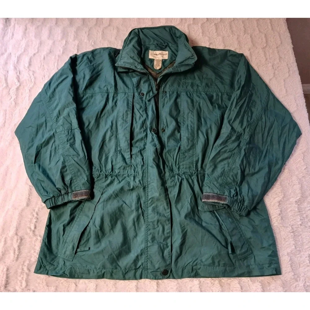 VTG Eddie Bauer Jacket Women's Large Weatheredge Rainfoil Insulated Parka Hooded